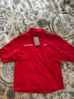 Nike Red Rutgers Quarter-Zip Pullover